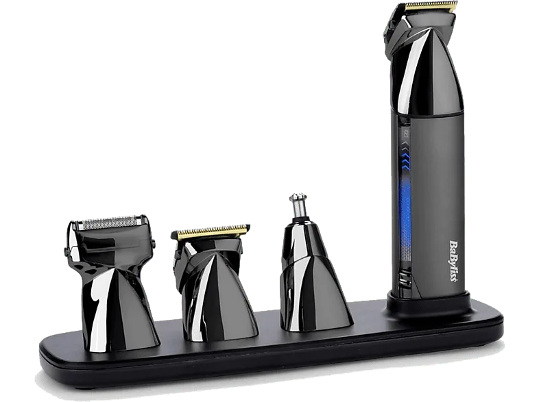 Afeitadora corporal - Babyliss MT991E Super-X Metal Series, 15 en 1, 5h Autonomía, Batería Iones de Litio, Cuchillas Titanio, Negro