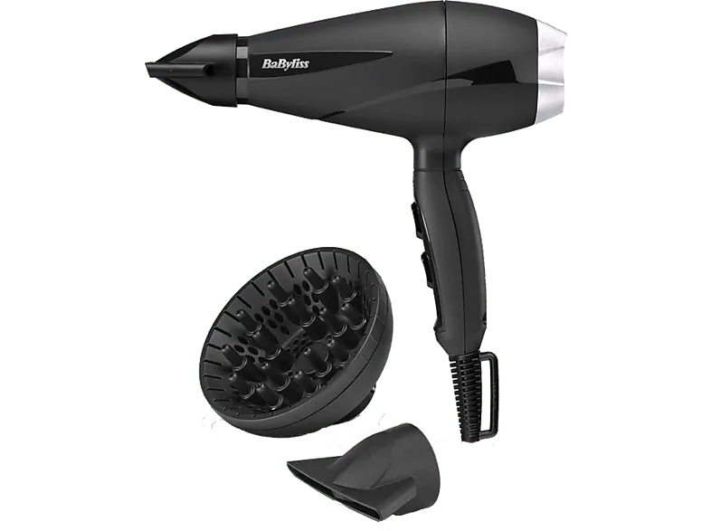 Secador - BaByliss Style Pro 2100 6710DE, 2100W, 3 temperaturas, 2 velocidades, Difusor incluido, Negro