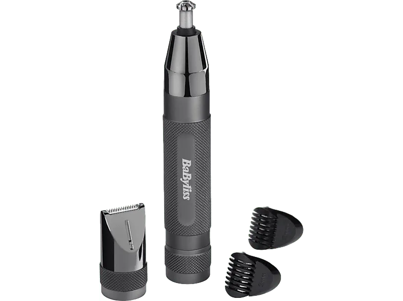 Cortapelos nariz - Babyliss E111E Super-X Metal, Nariz, Orejas y Cejas, Cabezales intercambiables, Black Edition