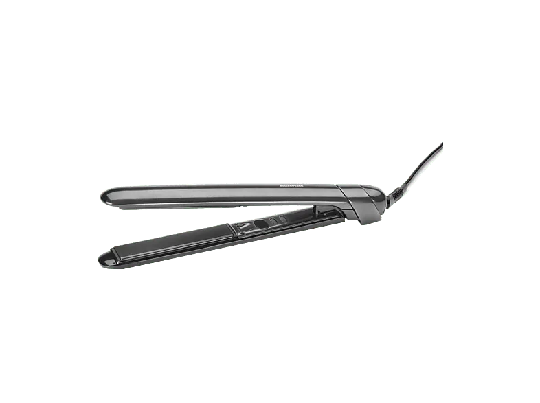 Plancha de pelo - BaByliss Titanium Shine ST620E, Cerámica, 150ºC a 230 °C, Placas largas 25 x 110 mm, Iónico, Plata