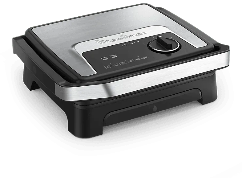 Sandwichera - Moulinex Inicio Adjust GI272D10, 2000 W, 2 en 1, Grill & sandwichera, Termostato regulable, Antiadherente, 4 a 6 raciones, Inox