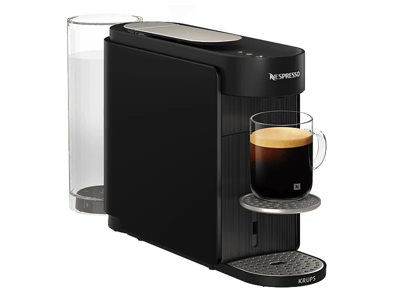 Cafetera de cápsulas - Krups Vertuo Up XN9408, 7 tamaños taza, Nespresso Smart, Apagado automático, 1.4 L, 1100 W, Tecnología Centrifusion™, Negro