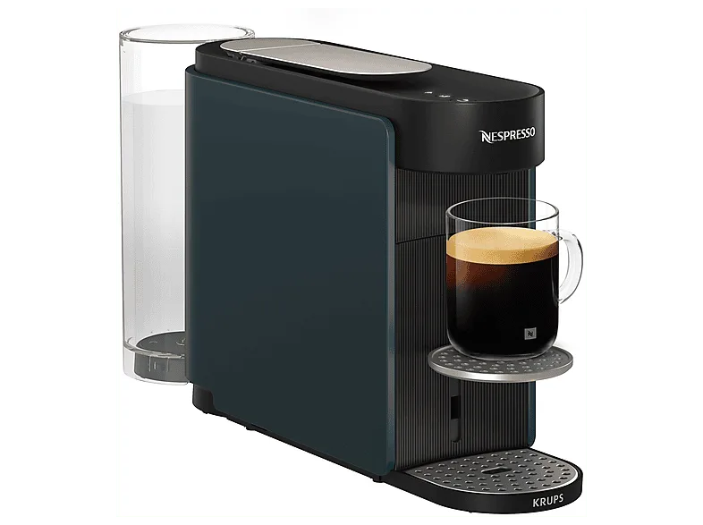 Cafetera de cápsulas - Krups Vertuo Up XN9404, 7 tamaños taza, Nespresso Smart, Apagado automático, 1.4 L, 1100 W, Tecnología Centrifusion™, Azul