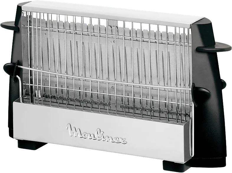 Tostadora - Moulinex A15453, Capacidad para hasta 4 rebanadas, Estructura de acero inoxidable, Todo tipo pan, Negro (imagen 1 de 3)