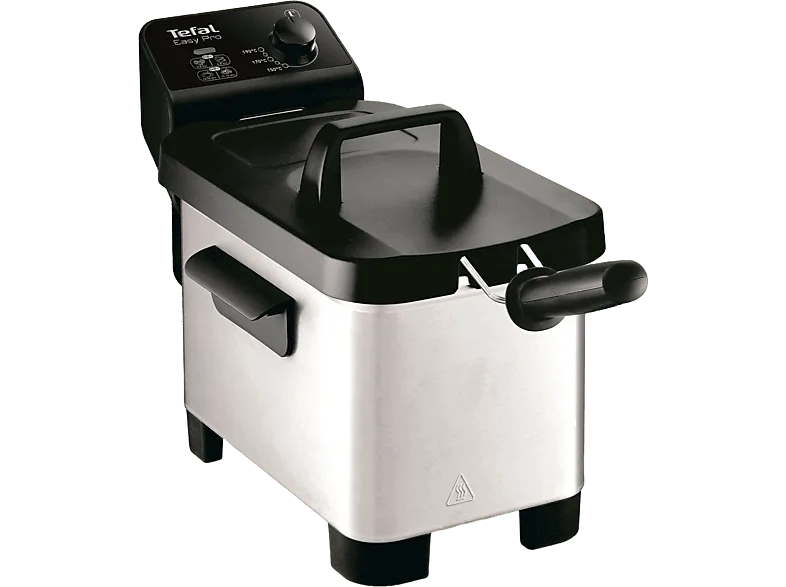 Freidora - Tefal FR 3310 Easy Pro, 3 L, Tecnología zona fría, Tapa de almacenaje, Termostato ajustable entre 150º C a 190 ºC, Acero Inoxidable