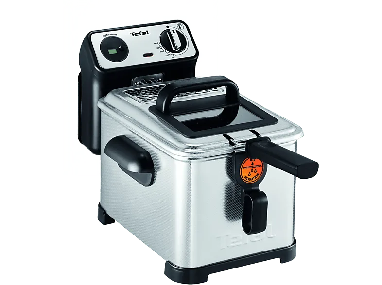 Freidora - Tefal FILTRA PRO 3L DIGITAL FR5111, 2400W, Zona fría, Acero inoxidable