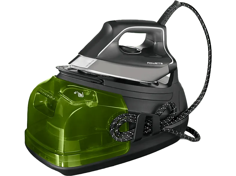 Centro de planchado - Rowenta Perfect Steam Pro DG8626F0, 2400W, 6.9 Bar, 120 g/min, Golpe 450 1.1 L, Microsteam 400HD 3D Láser, Gris y verde