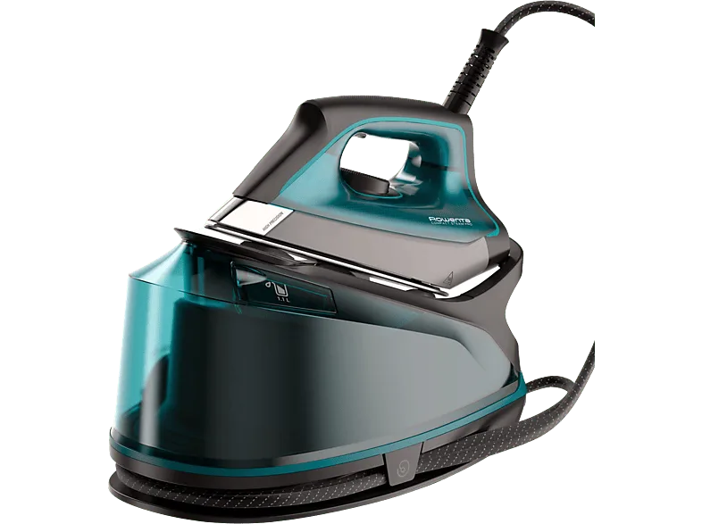 Centro de planchado - Rowenta DG7623 Compact Steam Pro, 2200 W, 6.3 bar, 325 g/min, 1.1 L, Suela Microsteam 400 HD Láser, Vapor vertical, Negro/Azul