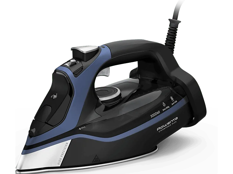 Plancha de vapor - Rowenta DW9411D1 Steamforce Plus, 3000 W, 250 g/min, 0.35 l, Microsteam 400 HD Profile, Antigoteo, Antical, Vapor Vertical, Azul