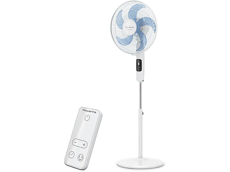 Ventilador de pie - Rowenta Turbo Silence VU5450F0, 32 W, 1.3 m, 50 m³/min, 8 Velocidades, Motor Effitech, Control Remoto, Silencioso, Blanco (imagen 1 de 3)