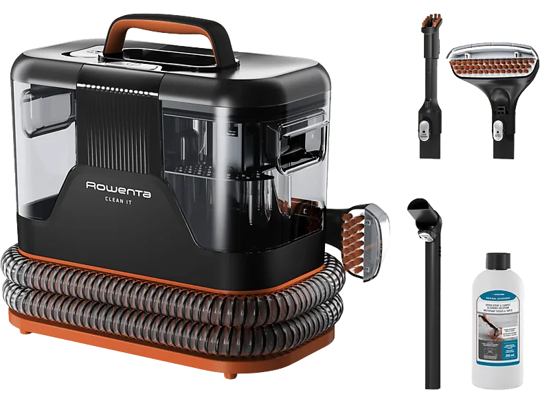 Aspirador de tapicerías - Rowenta IN5011 Clean It, Limpia y manchas, Depósito extraíble 1.8 L, Hasta 12.5 kPa, 400W, Sistema autolimpieza