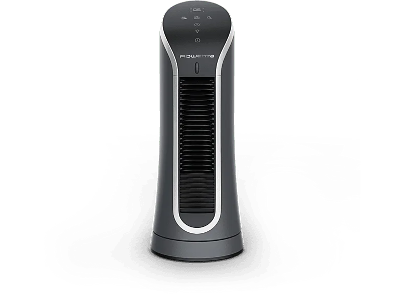 Ventilador de torre - Rowenta Eole Compact, 11 W, 6 velocidades, Silencioso, Temporizador, Negro Y Blanco