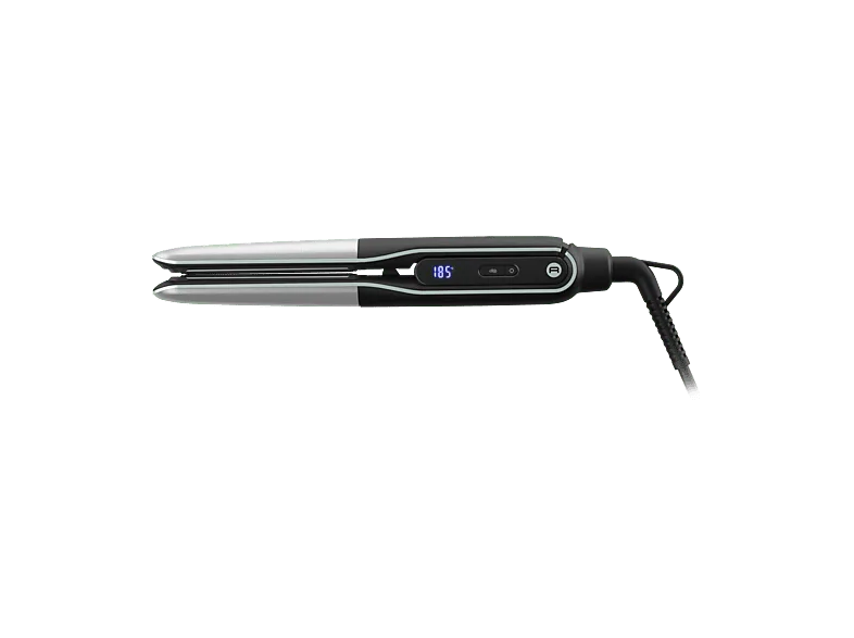 Plancha de pelo - Rowenta Thermostyle, y rizador, 2 en 1, Titanio, 150 a 230 °C, Iónica, Rápido calentamiento, Diseño redondeado, Negro