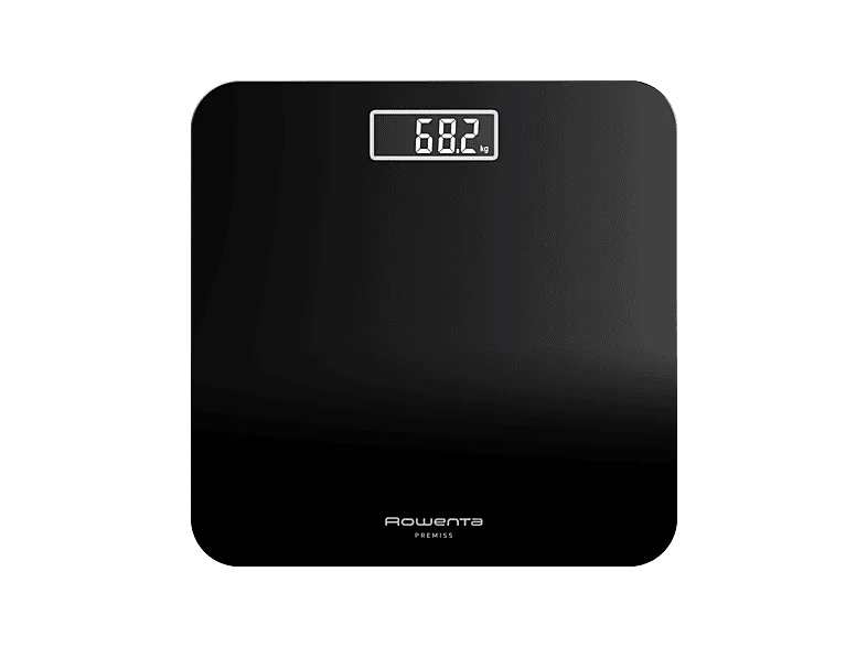 Báscula de baño - Rowenta Premiss 2.0 BS1800, Peso máximo 160 kg, Vidrio templado, Apagado automático, Pantalla LCD, Diseño plano,Negro (imagen 1 de 3)