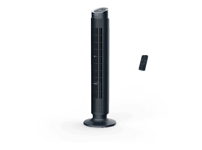 Ventilador de torre - Rowenta VU7020, 24 W, 22 dB, 8 Velocidades, Oscilación automática, Temporizador, Control remoto, Diseño compacto, Negro