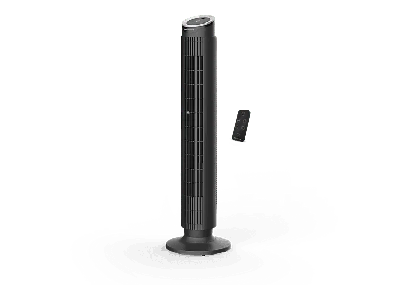 Ventilador de torre - Rowenta Eole Silence Force, 39 W, 12 Velocidades, 2440 m3/h, 20 dB (A), Oscilación automática, Difusor aromático, Negro