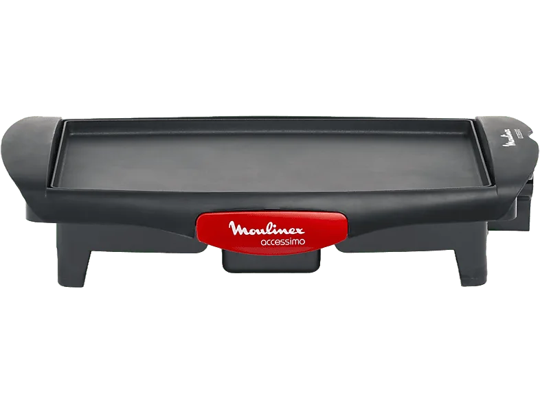 Plancha de asar - Moulinex Accessimo CB560811, 1.800 W, Termostato Multiposición, Recubrimiento Antiadherente, Negro