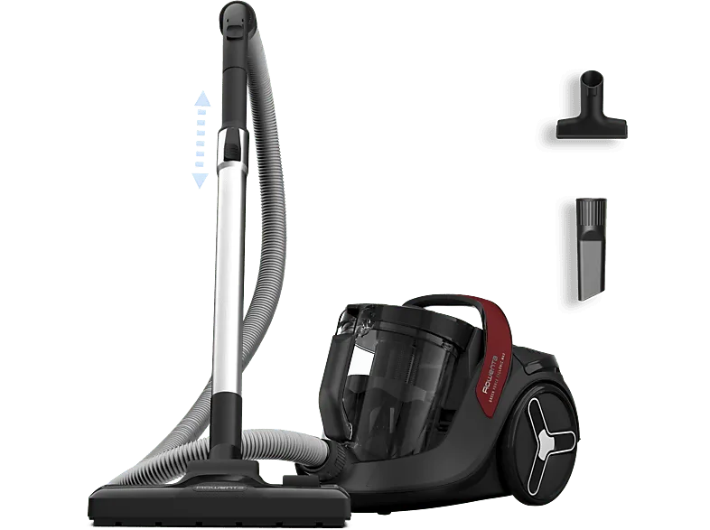 Aspirador sin bolsa - Rowenta Green Force Cyclonic Max RO7B13EA, 900W, 2.5 L, Filtro HEPA, Radio acción 9 m, 73 dB(A), Negro
