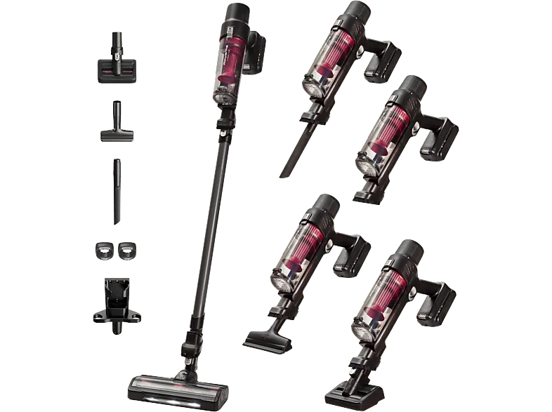Aspirador escoba - Rowenta RH6A75WO X-Pert 7. 60 Animal Care, 140 W, 0.44 L, 45 min, Ligera, Multisuperficie, Especial mascotas, Rojo