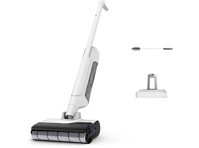 Fregona eléctrica - Rowenta X Clean 10 GZ7035, 2 en 1, Aspira y friega, Sin cable, Wet & dry, Gran autonomía, Blanco