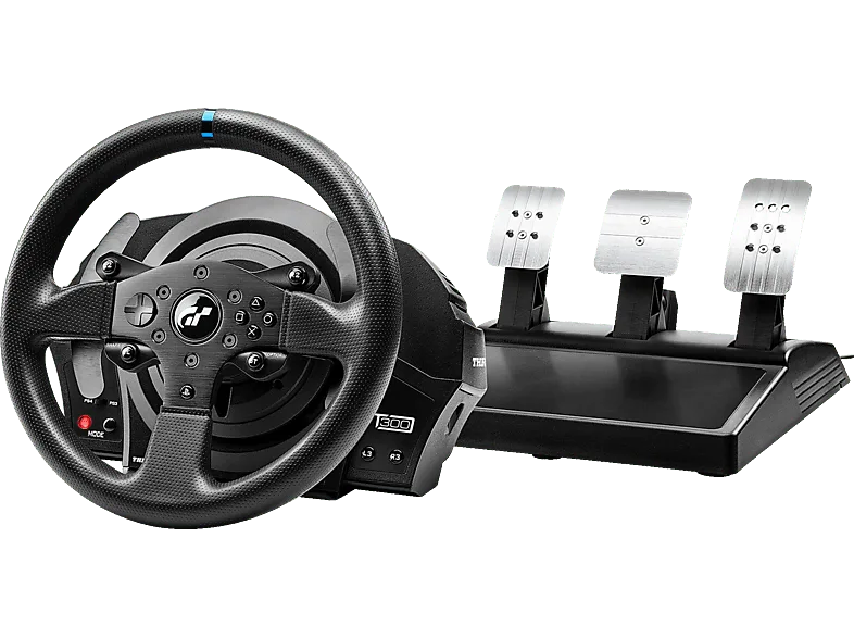 Volante - Thrustmaster T300 RS GT Edition PS5, PS4 y PC, Force Feedback de 1080°, Motor sin Escobillas, Sistema Correa Doble, 3 Pedales T3P