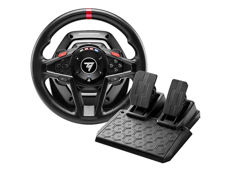 Volante - Thrustmaster T128 SimTask Farming Pack, + pedales palanca de cambios, Para PC, PS5 y PS4, Ángulo giro 270° a 900°, Negro