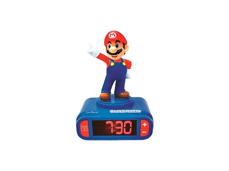 Despertador - Lexibook Super Mario, Digital 3D y Efectos Sonoros, Pantalla LCD, Multicolor