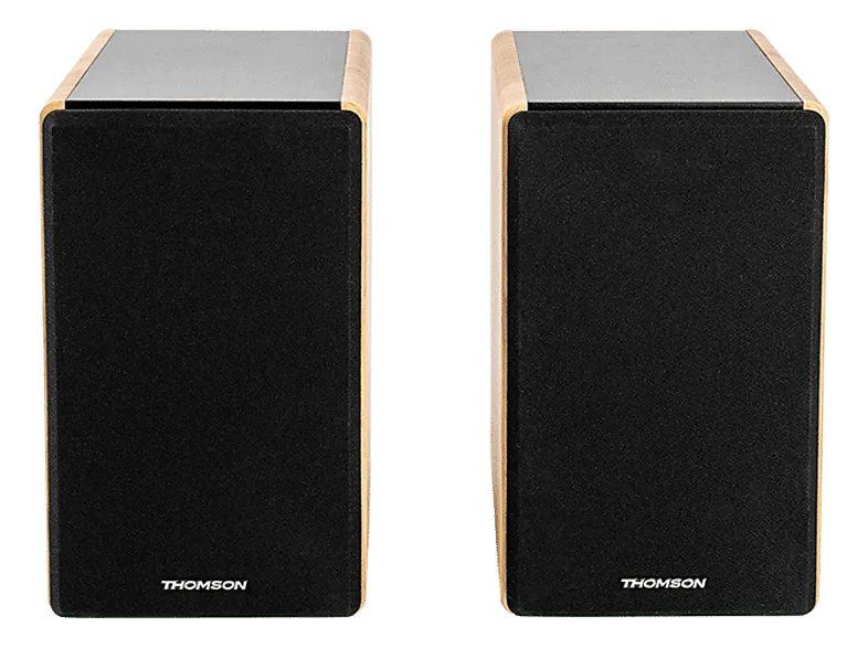 Altavoz de estantería - Thomson WS902DUO, 150 W, Bluetooth, Mando a distancia, Ecualizador, Marrón/Gris/Negro