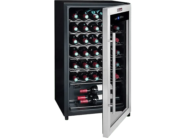 Vinoteca - La Sommeliere LS34A, 90 W, 34 botellas, 50 litros, Iluminación LED, Táctil, Negro