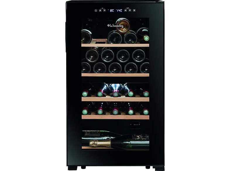 Vinoteca - La Sommeliere SLS32DZBLACK, Tratamiento UV, 5 18°C, 32 botellas, Sin escarcha, Negro