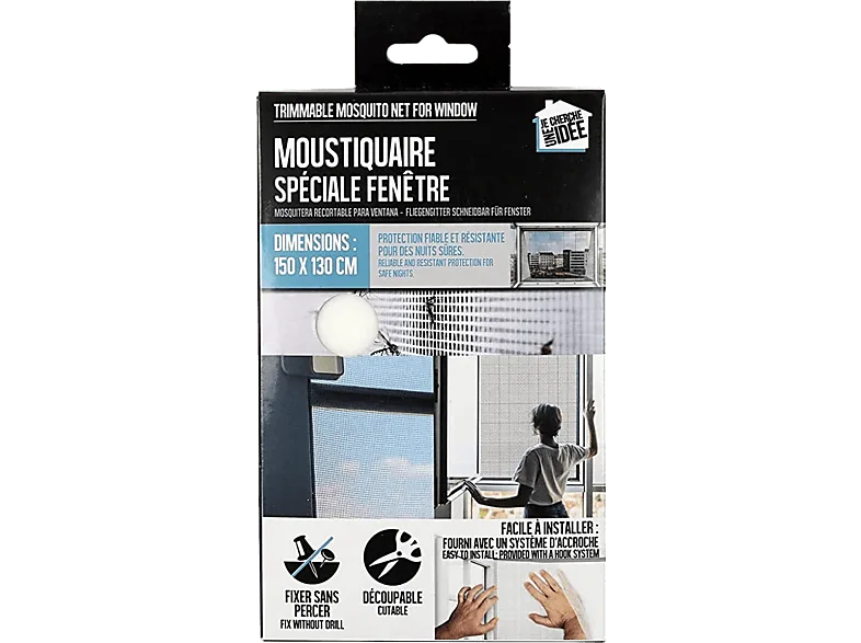Mosquitera - CMP Paris Mosquiterac, 150x130, Para ventanas, Resistencia rayos UV, Blanca