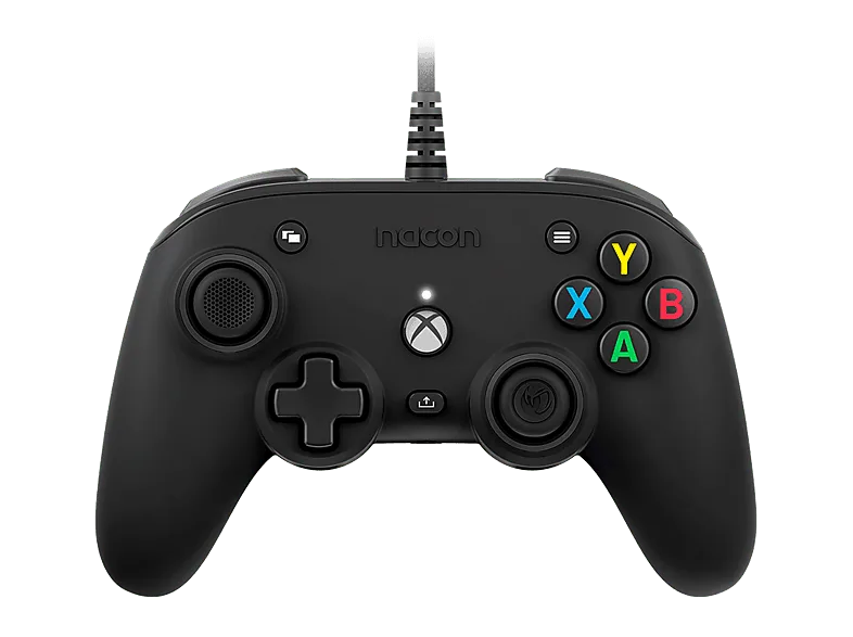 Mando Xbox - Nacon Pro Compact, Compatible con Series/Xbox One/PC, Cable, 3 m, Retroiluminación, Negro