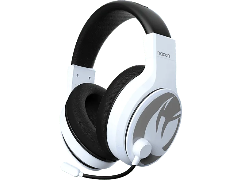 Auriculares gaming - Nacon GH-120, Para PC, Controladores 40mm, Con micrófono ajustable, Blanco