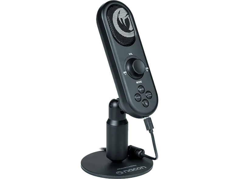 Micrófono - Nacon, Jack de 3.5 mm, Para Streaming y PC, Negro