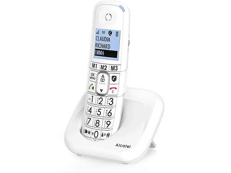 Teléfono - Alcatel XL785 Single, Inalámbrico, Contestador, Bloqueo de llamadas, Agenda 100 contactos, Manos libres, Audio-Boost, Blanco