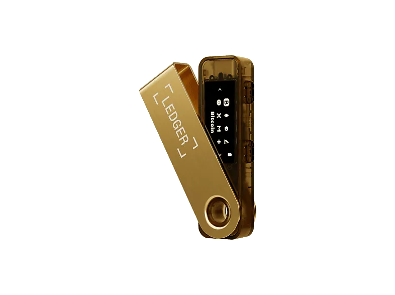 Crypto Wallet - Ledger Nano S Plus, USB-C, Pantalla 1.09" OLED, Oro