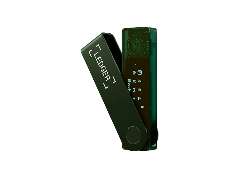 Crypto Wallet - Ledger Nano X, USB-C, Bluetooth, Pantalla 1.09" OLED, Verde esmeralda