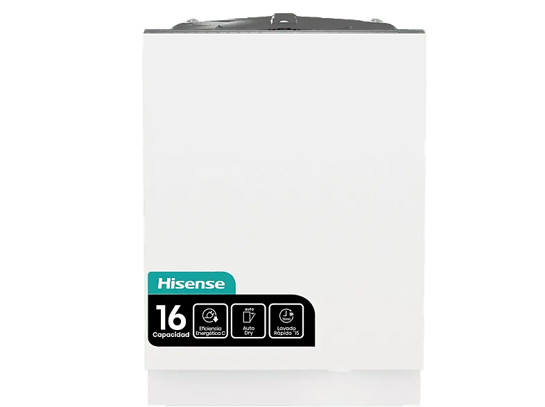 Lavavajillas integrable - Hisense HV673C61, 16 servicios, 7 programas, 59.8 cm, WiFi, Tercera Bandeja, Sin Panelar