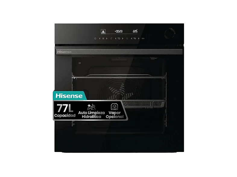 Horno - Hisense BSA66346ADBGWIFI, Multifunción, Hidrolítico, 77 l, 59.5 cm, WiFi, Doble Grill, Air Fry, Negro (imagen 1 de 3)