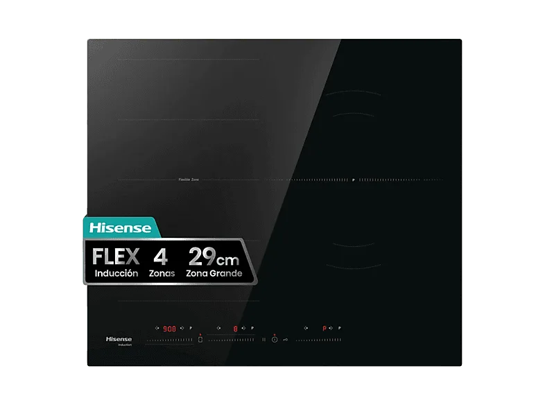 Placa inducción - Hisense HI6352BSCE , 3 zonas, Zonas Flex, Zona XL 29 cm, 7400W, 59 Negro (imagen 1 de 3)