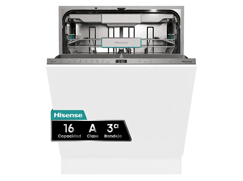 Lavavajillas integrable - Hisense HV673A65, 16 servicios, 7 programas, 59.8 cm, Tercera Bandejea, Wi Fi, Sin Panelar (imagen 1 de 3)