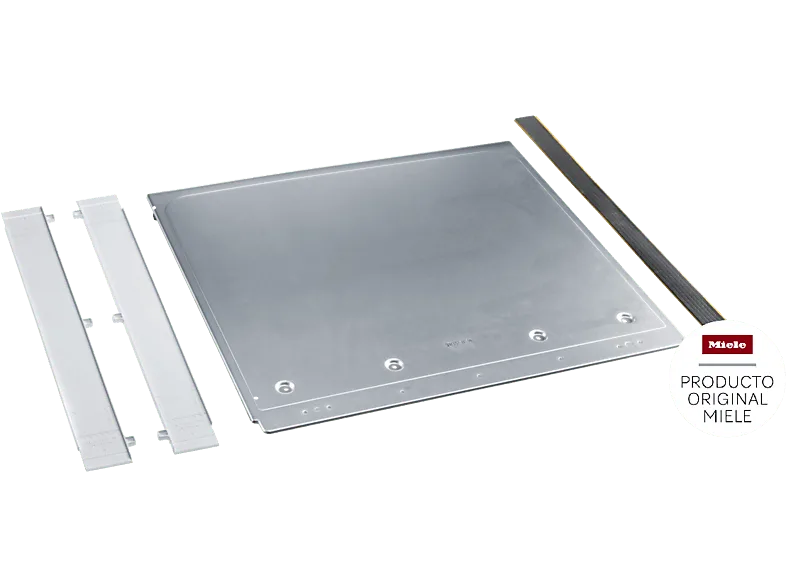 Accesorio encimera - Miele UBSW1/G, Kit base para la segura de lavadoras W1 con panel recto, Inox