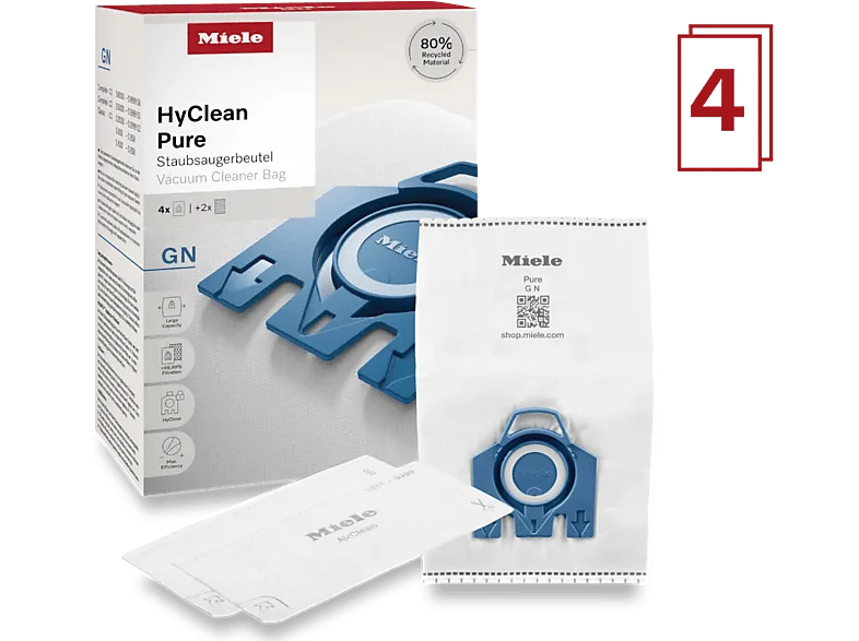 Bolsas de aspirador - Miele HyClean Pure GN vacuum cleaner bag, 1 filtro, Compatible con
