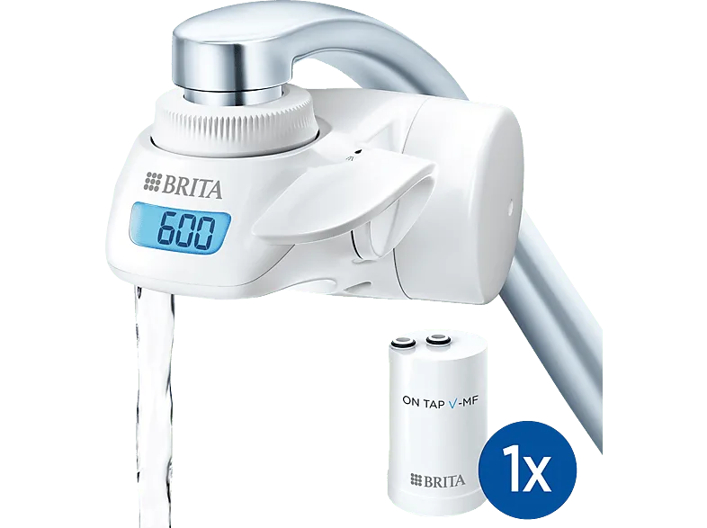 Sistema de Filtro Agua - BRITA ON TAP Pro V-MF, Incluye 1 Cartucho: Reduce Micropartículas, PFAS y Metales, Blanco