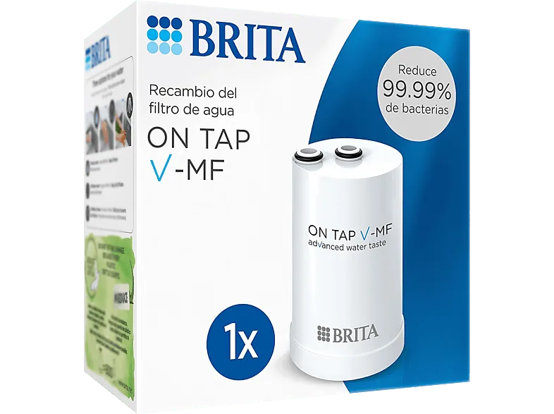 Recambio de filtros - BRITA ON TAP V MF (600L), Reduce Micropartículas, PFAS y Metales Pesados, Blanco