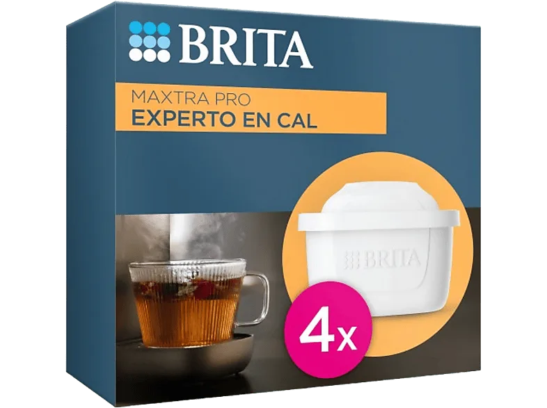 Recambio de filtros - BRITA MAXTRA PRO Experto en Cal (Pack 4) Reduce Cal, Impurezas, Cloro y Metales