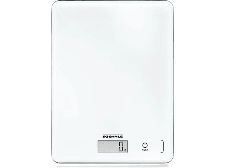 Balanza de cocina - Soehnle Page Compact 300, 5Kg, LCD, Sistema Sensor Touch, Blanco