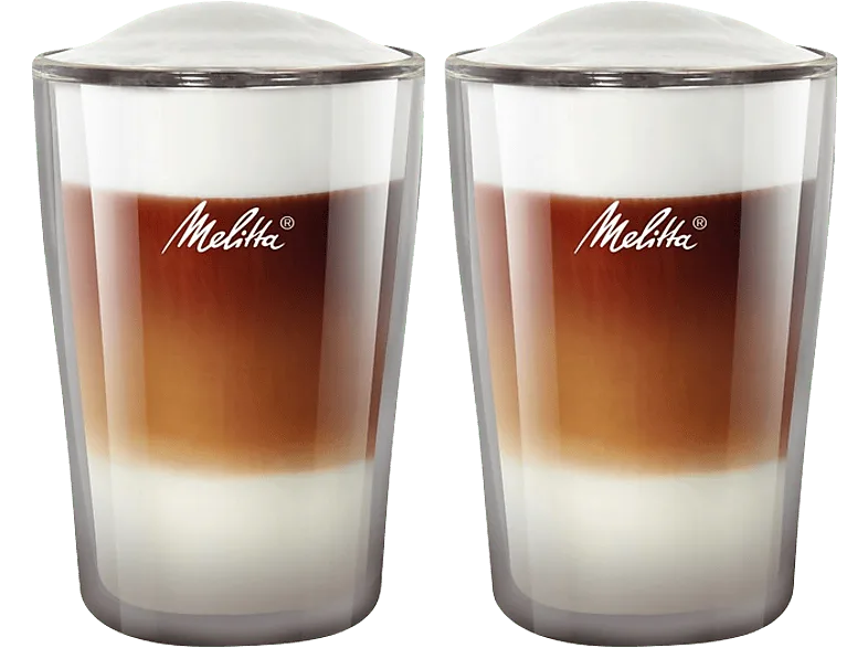 Set de vasos - Melitta Doble Cristal Grandes, 300 ml, Para Latte Macchiato, 2 Unidades, Transparente
