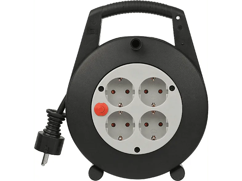 Alargador - Brennenstuhl Vario Line Negro, Limitador de tensión con base múltiple, Gris