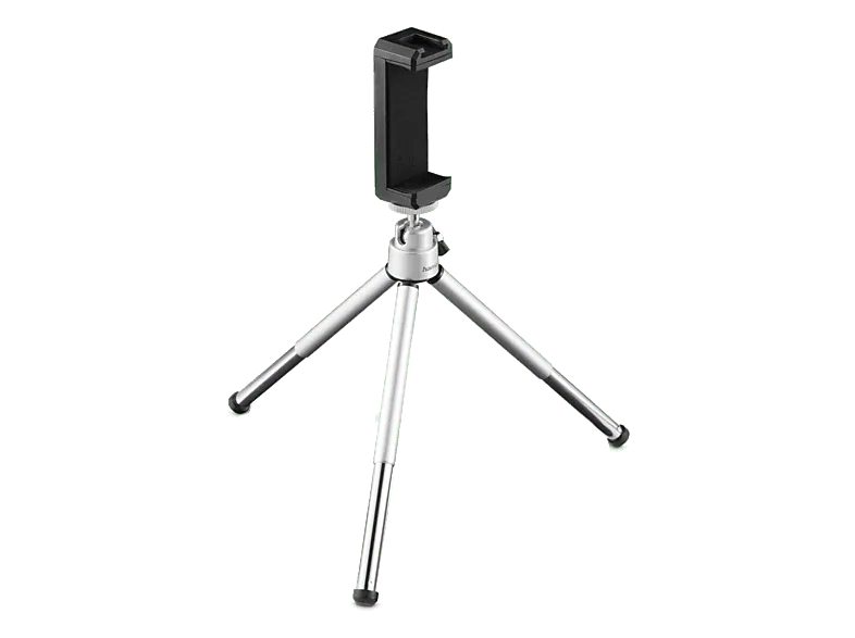 Mini trípode - Hama Fancy 2en1, Para Móviles y Cámaras, Plata